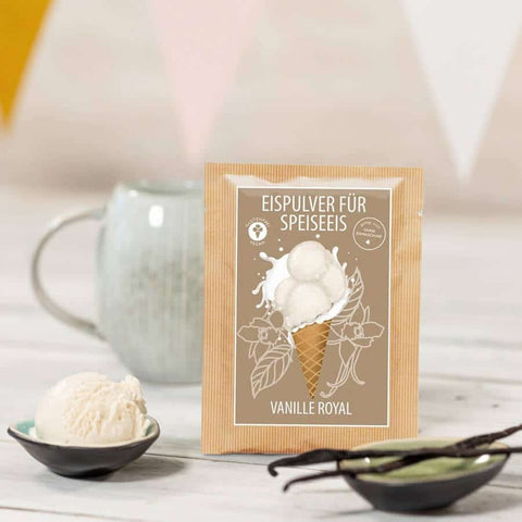 8 Stück Eispulver Portionsbeutel Vanille Royale (8 x 30g) - wellnuss Premium Präsente