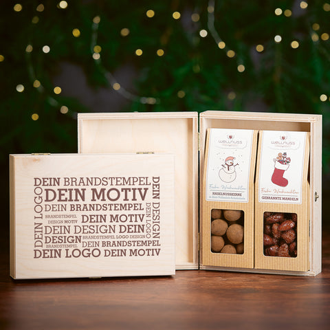 2 Weihnachts-Snacks in der Birkenholzbox