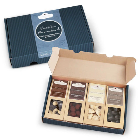 Geschenkkarton Herrenabend mit 4 Premium Snacks