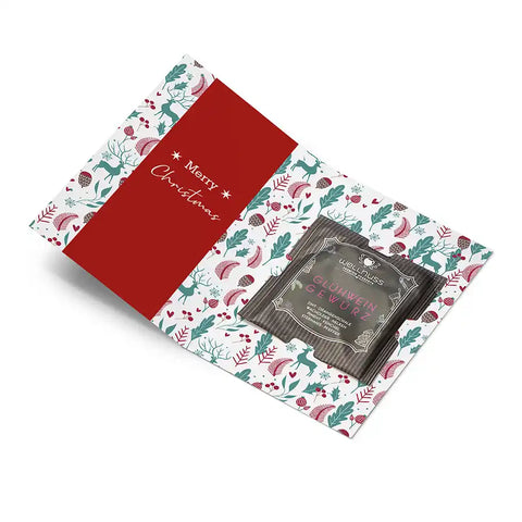 Portionsbeutel Glühwein (10g) - oder Lebkuchengewürz (10g) in der Klappkarte