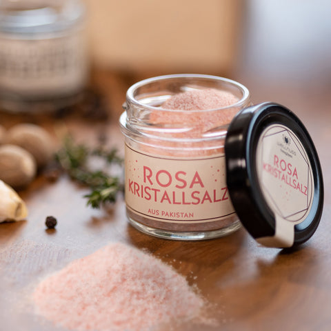 Gourmetgewürze im Glas - Rosa Kristallsalz - wellnuss Premium Präsente