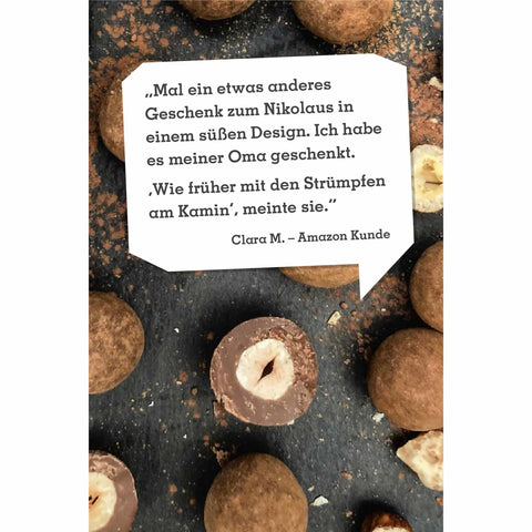 Gebrannte Mandeln und Haselnusskerne mit Vollmilchschokolade & Zimt im Baumwollsäckchen - wellnuss Premium Präsente