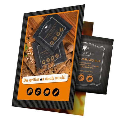 BBQ Rub Gewürzmischung in der Klappkarte - wellnuss Premium Präsente