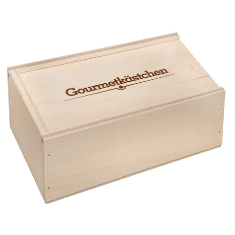 2 Gourmet Gewürze im Gourmetkästchen aus Birkenholz - wellnuss Premium Präsente