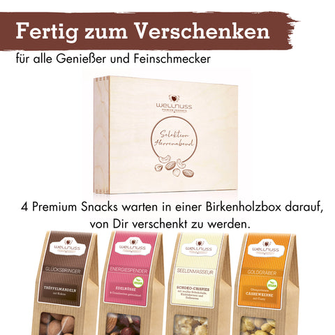 Herrenabend - 4 Snacks in der Birkenholzbox
