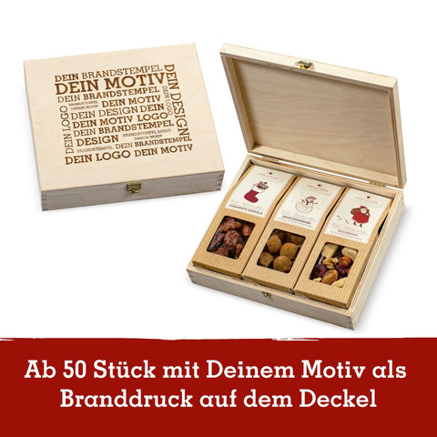 3 Weihnachts-Snacks in der Birkenholzbox