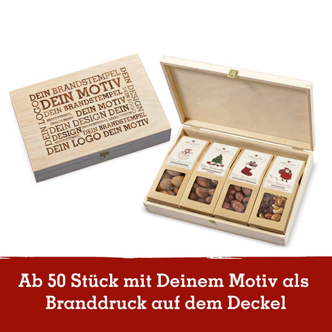 4 Weihnachts-Snacks in der Birkenholzbox
