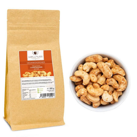 Gedankenordner - Ofengeröstete Cashewkerne mit Chili (300 g) - wellnuss Premium Präsente