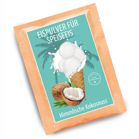 Eispulver Himmlische Kokosnuss im Portionsbeutel - wellnuss Premium Präsente