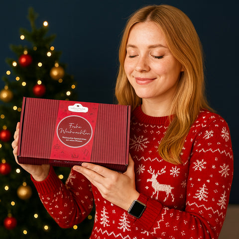 4 Weihnachts-Snacks im Geschenkkarton "Frohe Weihnachten"