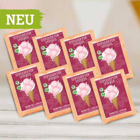 8 Stück Eispulver Portionsbeutel "Himbeere Supreme" (8 x 30 g)