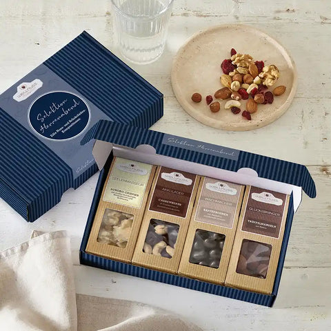 Geschenkkarton Herrenabend mit 4 Premium Snacks