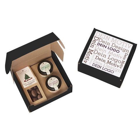 Gebrannte Mandeln, Lebkuchen- und  Glühweingewürz im Geschenkkarton
