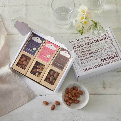 3 Premium Snacks im Geschenkkarton