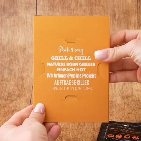 BBQ Rub Gewürzmischung in der Klappkarte