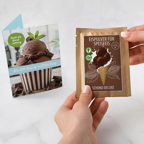 Eispulver in der Klappkarte