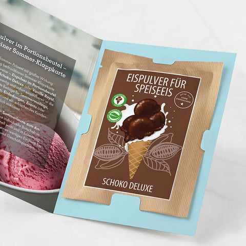 Eispulver in der Klappkarte