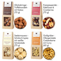 Selektion von 8 Snacks in Birkenholzbox - Herrenabend - wellnuss Premium Präsente