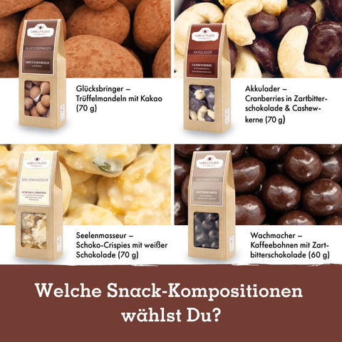 4 Premium Snacks in der Birkenholzbox