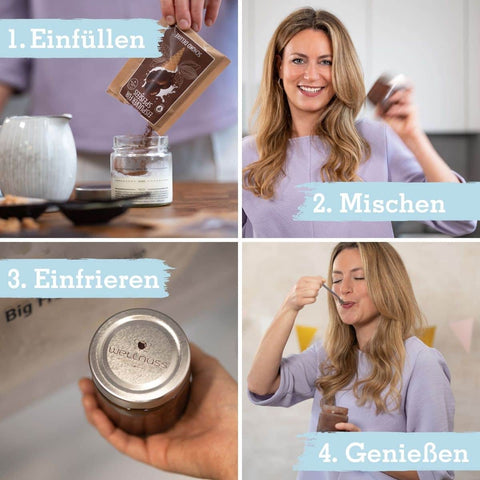 8 Stück Eispulver Portionsbeutel "Himmlische Kokosnuss" (8 x 30 g) - wellnuss Premium Präsente