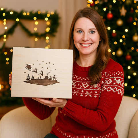 "Limitierte Weihnachtsedition" - 8 Weihnachts-Snacks in der Birkenholzbox