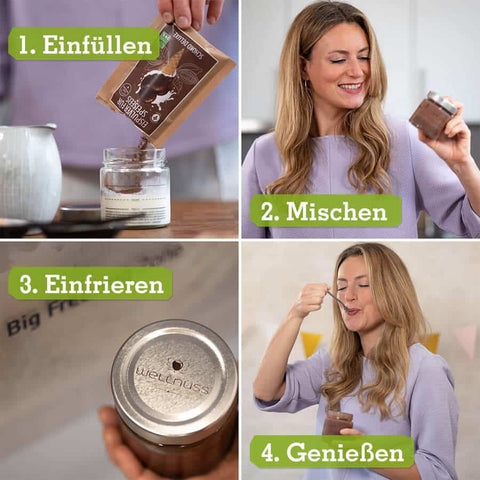 8 Stück Eispulver Portionsbeutel Vanille Royale (8 x 30g) - wellnuss Premium Präsente