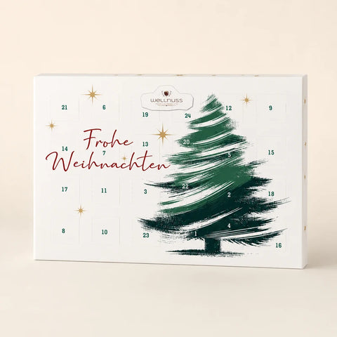 Premium Adventskalender - gefüllt mit 24 Trüffelmandeln mit Kakao