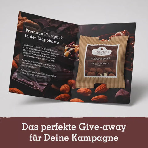 Premium Flowpack in der Klappkarte