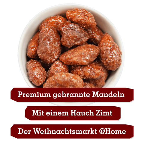 Weihnachts Edition - Gebrannte Mandeln in der Faltschachtel - wellnuss Premium Präsente