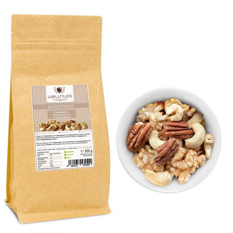 brainstormer - Cashewkerne, Walnusskerne & Pekanusskerne  - 300g - wellnuss Premium Präsente