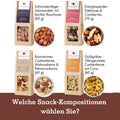 4 Premium Snacks in der Birkenholzbox - wellnuss Premium Präsente
