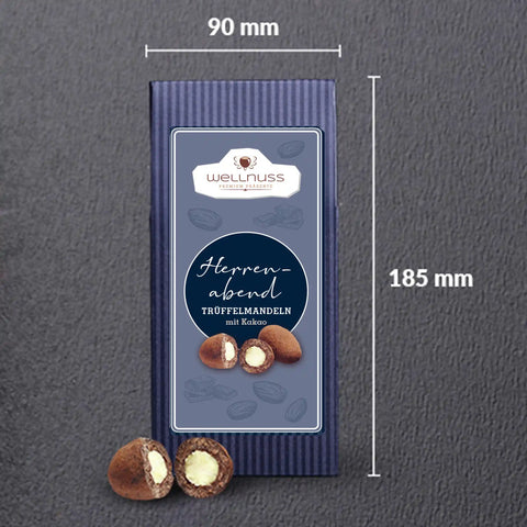 Maxi Faltschachtel - Herrenabend - Trüffelmandeln mit Kakao - 175g
