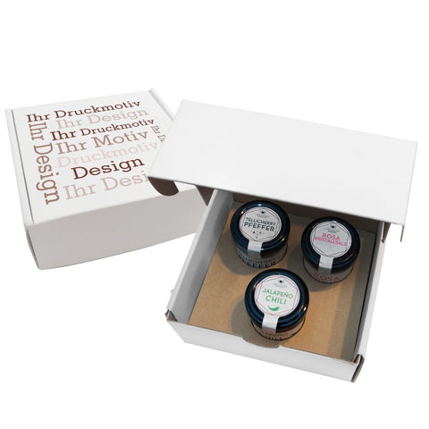 Geschenkkarton mit 3 Weihnachts-Spezialitäten im Glas - wellnuss Premium Präsente